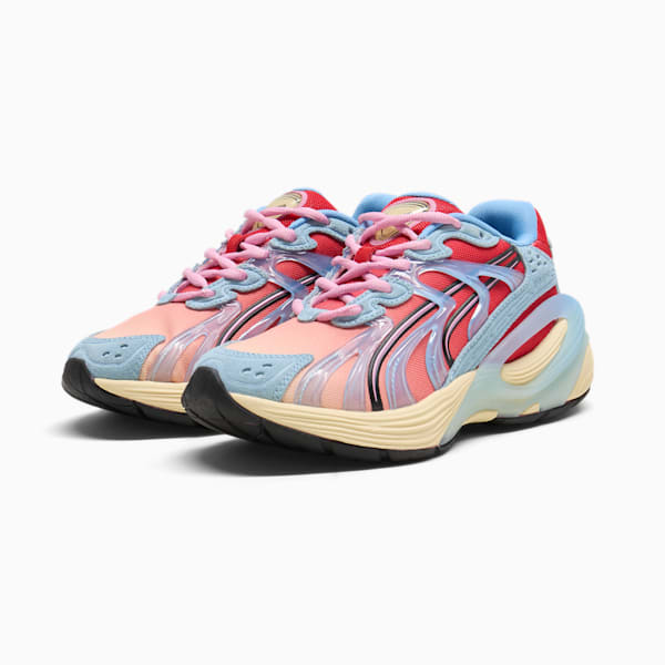 Tenis Inverse Unfiltered para niños grandes, Creamy Vanilla-For All Time Red-Team Light Blue, extralarge