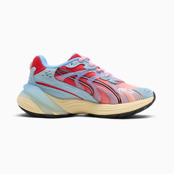 Tenis Inverse Unfiltered para niños grandes, Creamy Vanilla-For All Time Red-Team Light Blue, extralarge