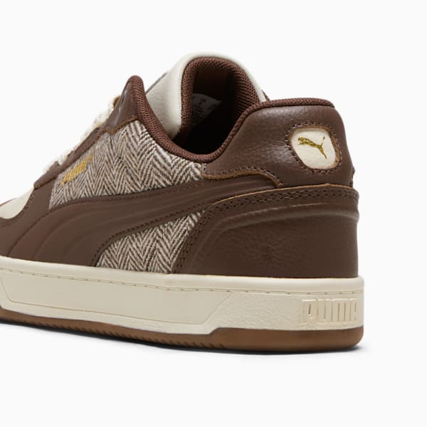 Caven 2.0 Lux Suede Novelty Big Kids' Sneakers, Alpine Snow-Espresso Brown-PUMA Gold, extralarge