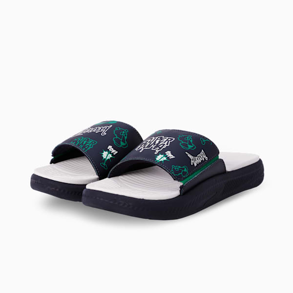 SoftrideSlide SUPER Youth Slides, New Navy-Alpine Snow-Archive Green, extralarge-IND
