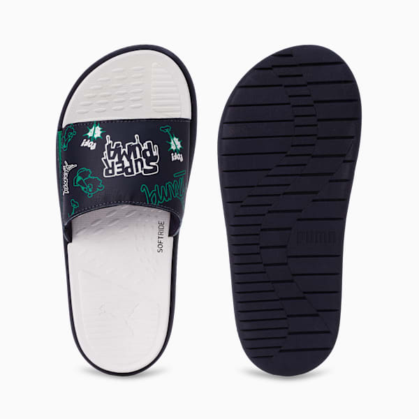 SoftrideSlide SUPER Youth Slides, New Navy-Alpine Snow-Archive Green, extralarge-IND