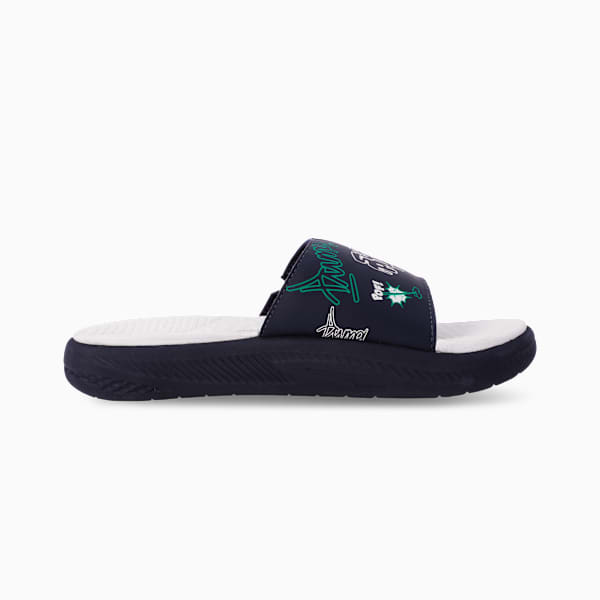 SoftrideSlide SUPER Youth Slides, New Navy-Alpine Snow-Archive Green, extralarge-IND