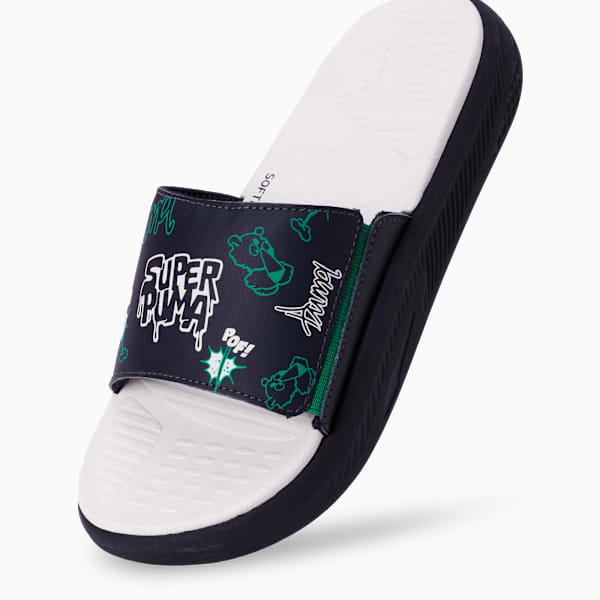 SoftrideSlide SUPER Youth Slides, New Navy-Alpine Snow-Archive Green, extralarge-IND