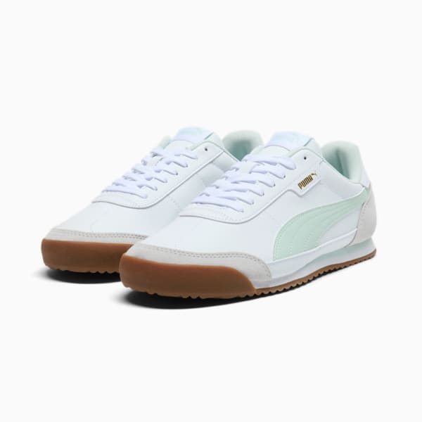 Turino II OG Women's Sneakers, PUMA White-Peaceful Blue-Cool Light Gray-PUMA Gold, extralarge