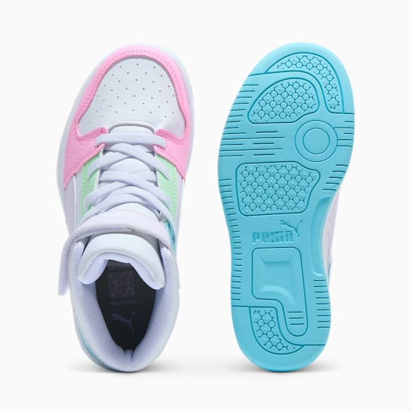 Tenis para niños pequeños Rebound Layup RCL, PUMA White-Lilac Frost-Safe Lake, extralarge