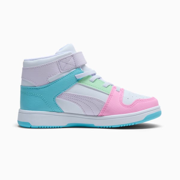 Tenis para niños pequeños Rebound Layup RCL, PUMA White-Lilac Frost-Safe Lake, extralarge