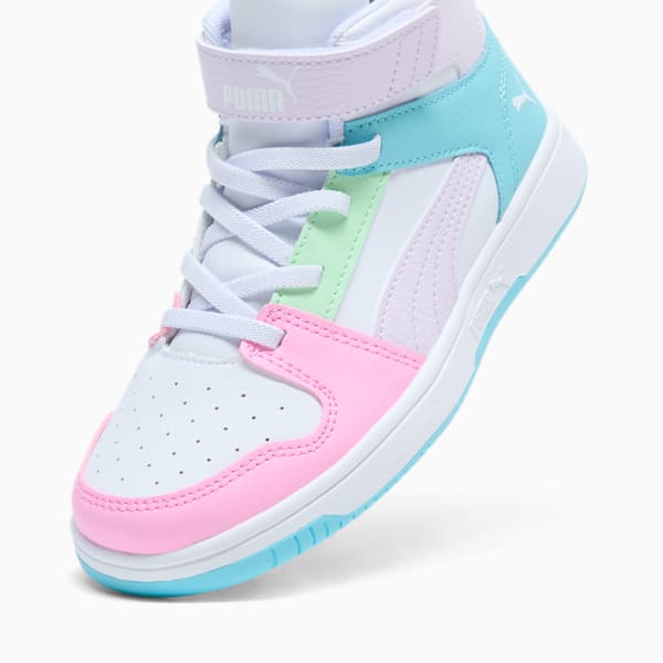 Rebound Layup RCL Little Kids' Sneakers, PUMA White-Lilac Frost-Safe Lake, extralarge