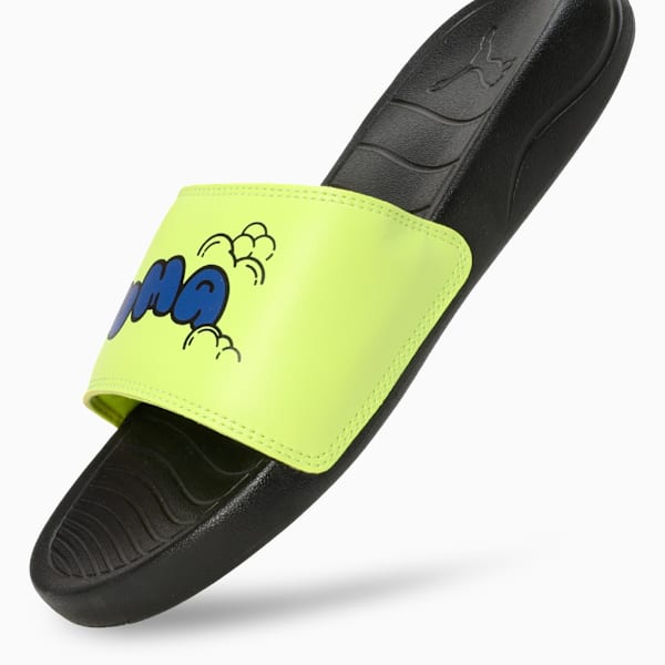 Popcat 20 V3 Kids' Soft Comfort Sandals, PUMA Black-Lavender Alert-Lemon Sherbert, extralarge-IND