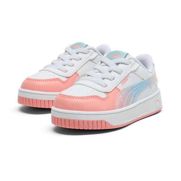 Tenis para niños grandes Street Sparkle Carina, PUMA White-Pink Fruit-Safe Lake, extralarge