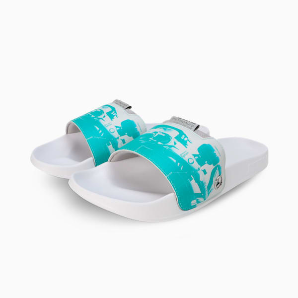 MAPF1 Leadcat 2.0 Graphic Slides, Spectra Green-Mercedes Team Silver-PUMA White, extralarge-IND