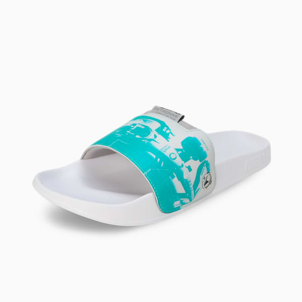 MAPF1 Leadcat 2.0 Graphic Slides, Spectra Green-Mercedes Team Silver-PUMA White, extralarge-IND