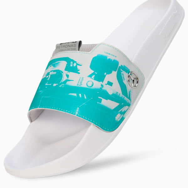 MAPF1 Leadcat 2.0 Graphic Slides, Spectra Green-Mercedes Team Silver-PUMA White, extralarge-IND