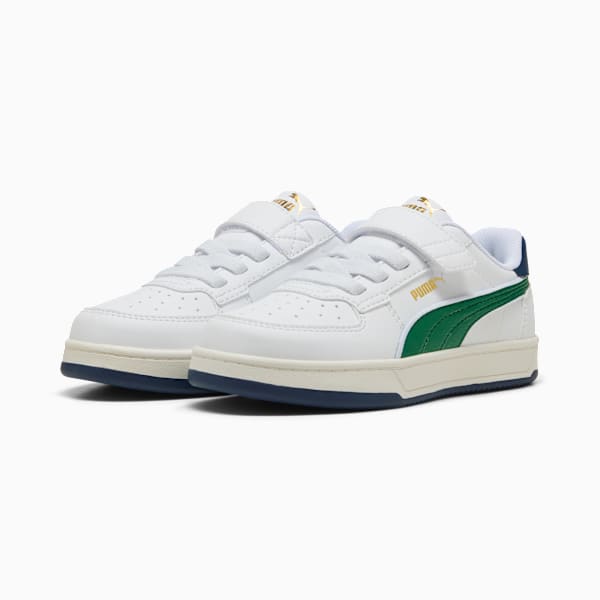 Caven 2.0 Retro Little Kids' Easy On Sneakers, PUMA White-Archive Green-Warm White, extralarge