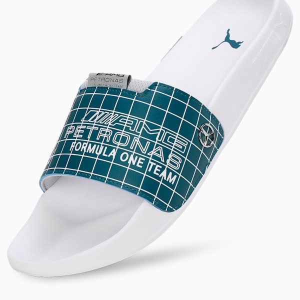 MAPF1 Leadcat 2.0 Slides, Puma White-Blue Coral, extralarge-IND