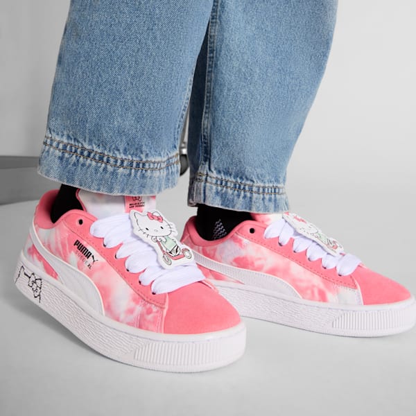 Tenis para niños grandes Suede XL PUMA x HELLO KITTY AND FRIENDS, Magic Rose-Peaceful Blue, extralarge