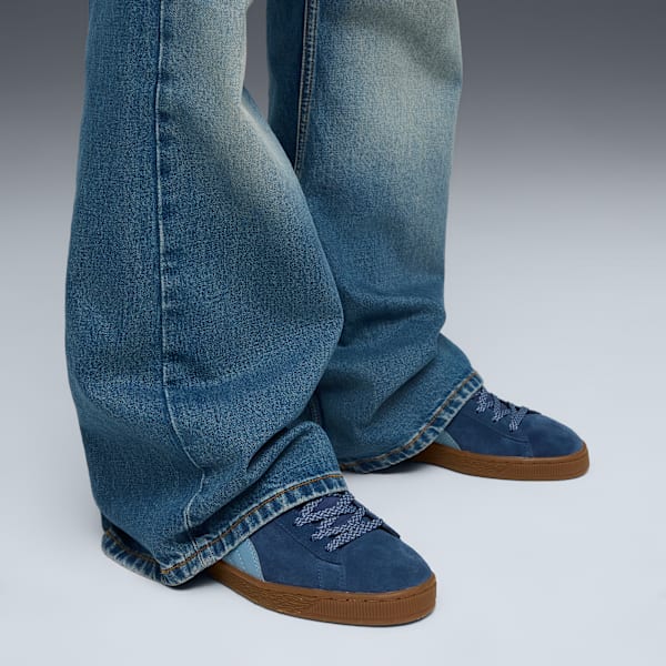 Suede Fuzzy Sneakers, Persian Blue-Gum, extralarge