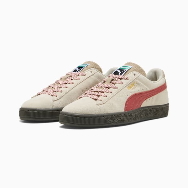 Suede Fuzzy Sneakers, Alpine Snow-Gum, extralarge