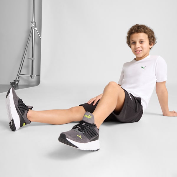 Puma Tetra Youth, Cool Dark Gray-PUMA Black-Lime Smash, extralarge