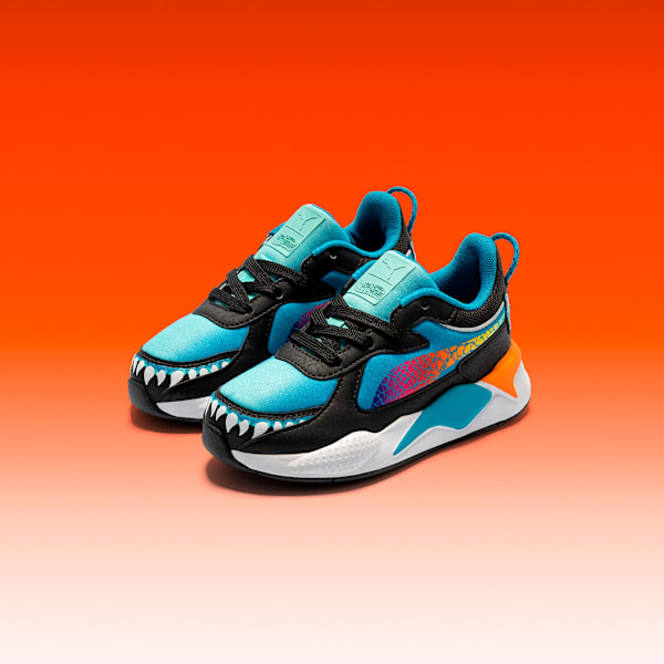 PUMA x HOT WHEELS™ MONSTER TRUCKS RS-X Little Kids' Sneakers, Tropical Blue-Orange Glo, extralarge