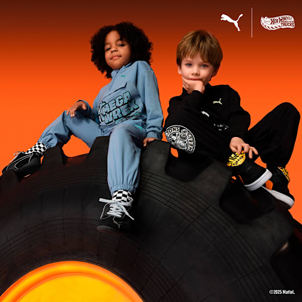 Chandail à col rond à demi-fermeture éclair PUMA x HOT WHEELS™ MONSTER TRUCKS Enfant, PUMA Black-Tropical Blue, extralarge