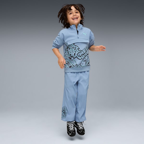 PUMA x HOT WHEELS™ MONSTER TRUCKS Half-Zip Crew Kids, PUMA Black-Tropical Blue, extralarge