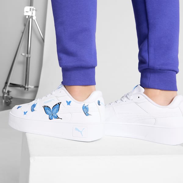 Sneakers Carina Street Butterfly Enfant et adolescent, PUMA White-Hyperlink Blue-Silver Sky, extralarge