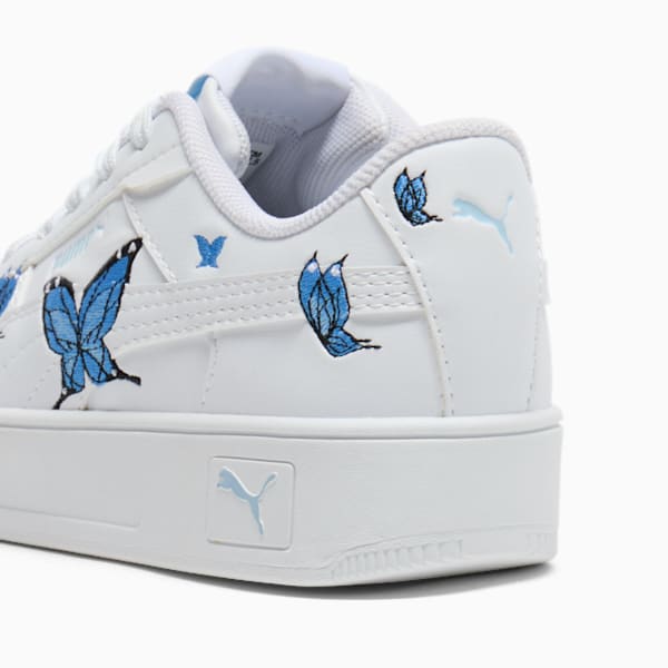 Tenis para niños pequeños Street Butterfly Carina, PUMA White-Hyperlink Blue-Silver Sky, extralarge
