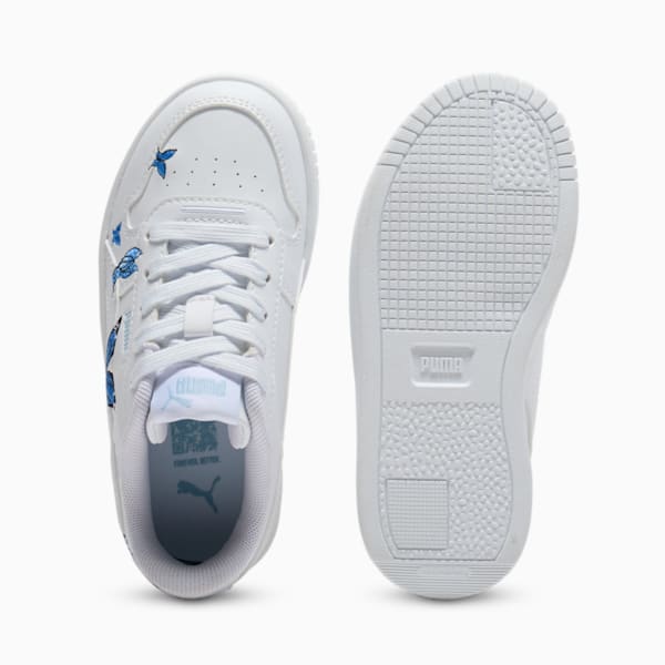 Tenis para niños pequeños Street Butterfly Carina, PUMA White-Hyperlink Blue-Silver Sky, extralarge