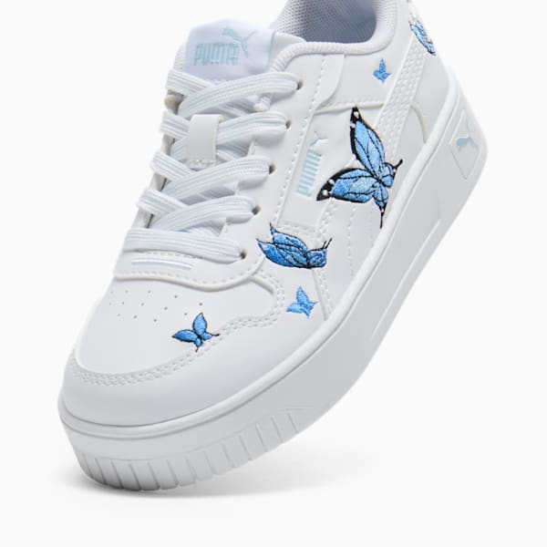 Tenis para niños pequeños Street Butterfly Carina, PUMA White-Hyperlink Blue-Silver Sky, extralarge