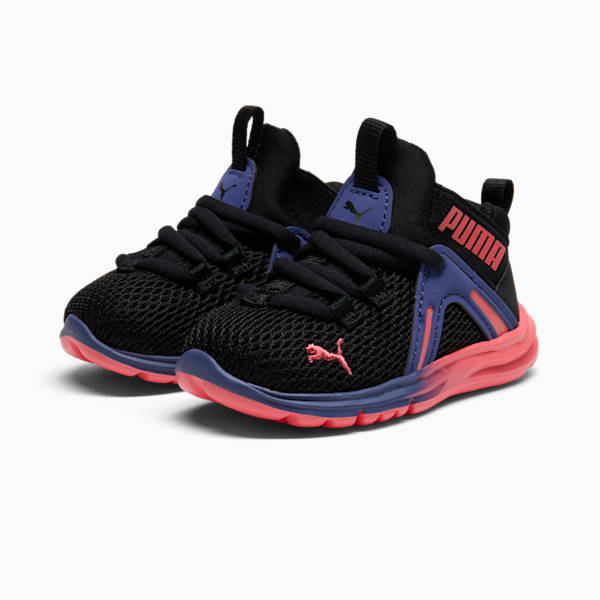 Enzo 2 Sunset Toddlers' Sneakers, PUMA Black-Peach Frost-Blue Crystal, extralarge