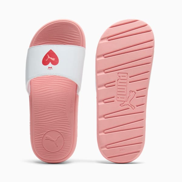 Cool Cat 2.0 Valentine's Women's Slides, PUMA White-For All Time Red-Pink Fruit, extralarge