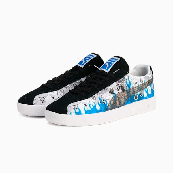 ユニセックス PUMA x ブリーチ デルフィン ブルー ジャガー スニーカー, PUMA White-PUMA Black, extralarge-JPN