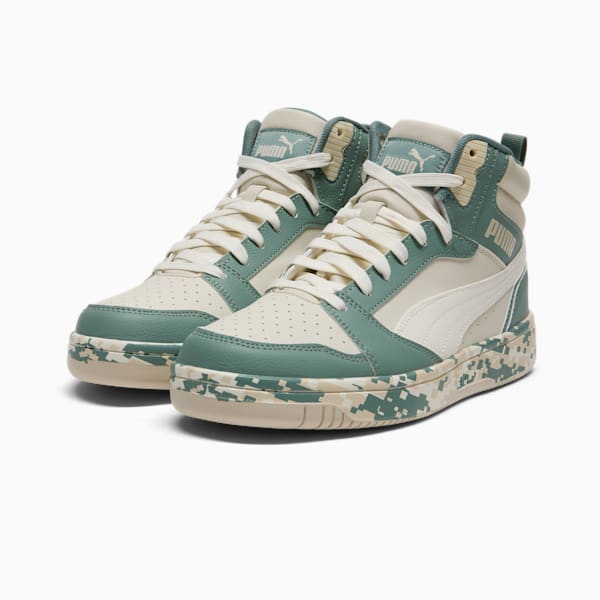 Rebound V6 Camo Men's Sneakers, Alpine Snow-Warm White-Green Moon, extralarge