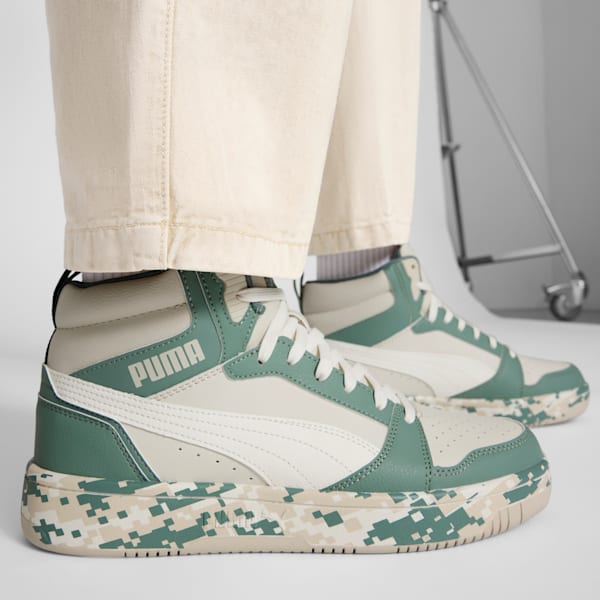 Rebound V6 Camo Men's Sneakers, Alpine Snow-Warm White-Green Moon, extralarge