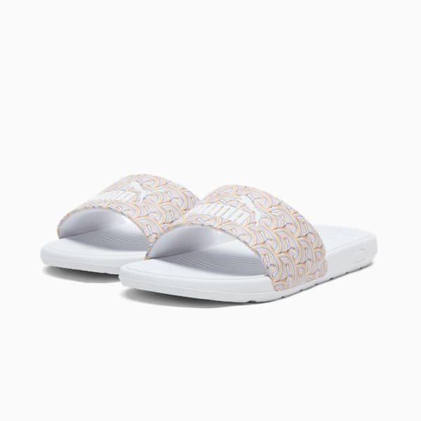 Cool Cat 2.0 Pride Women's Slides, PUMA White-PUMA White, extralarge
