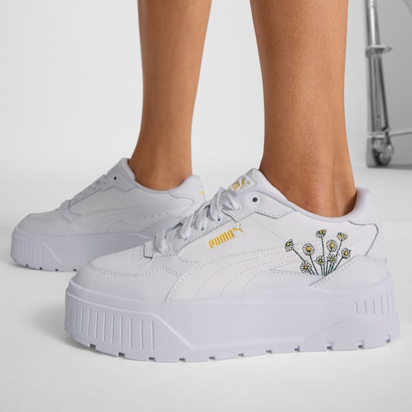 Tenis para mujer Karmen II Idol Floral, PUMA White-PUMA White-Sunny Yellow, extralarge