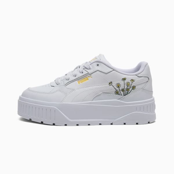 Karmen II Idol Floral Women's Sneakers, PUMA White-PUMA White-Sunny Yellow, extralarge