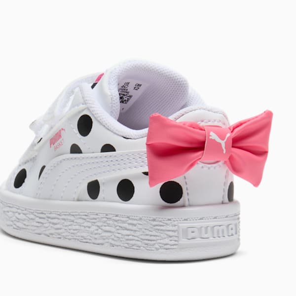 Tenis para infantes Basket Bow, PUMA White-PUMA Black-Magic Rose, extralarge