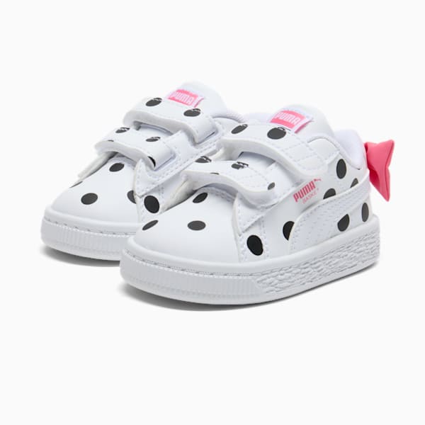 Basket Bow Toddlers' Sneakers, PUMA White-PUMA Black-Magic Rose, extralarge