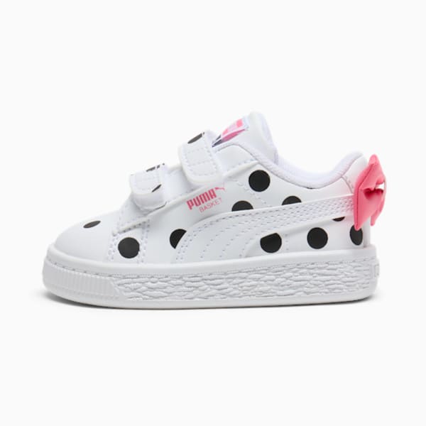 Tenis para infantes Basket Bow, PUMA White-PUMA Black-Magic Rose, extralarge