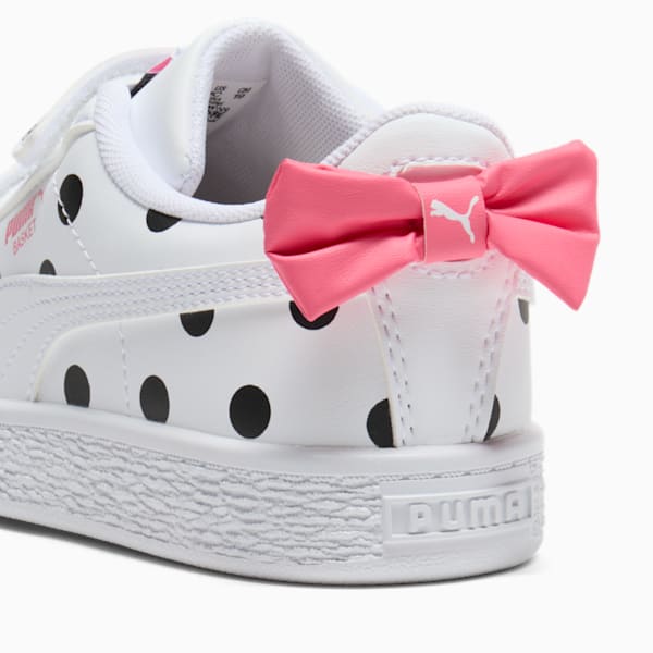 Tenis para niños pequeños Basket Bow, PUMA White-PUMA Black-Magic Rose, extralarge