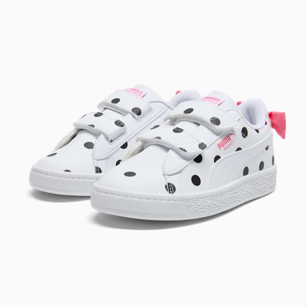 Tenis para niños pequeños Basket Bow, PUMA White-PUMA Black-Magic Rose, extralarge