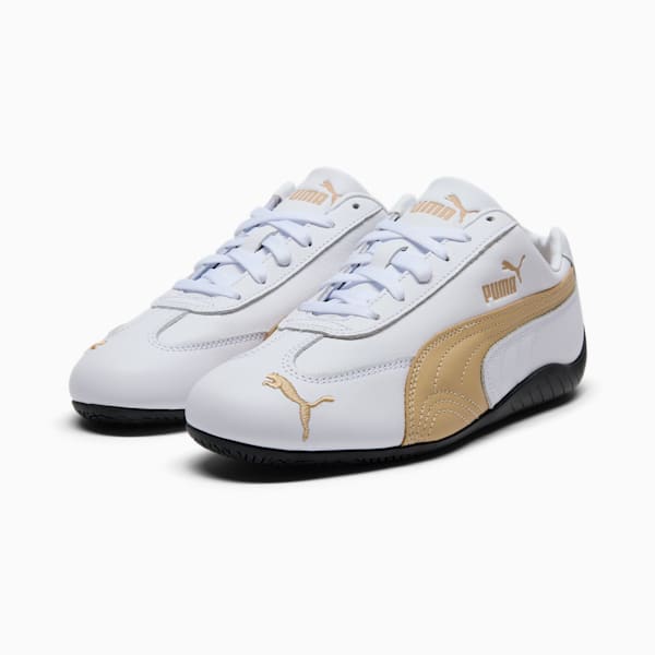 Tenis de cuero para mujer Speedcat, PUMA White-Toasted Almond, extralarge