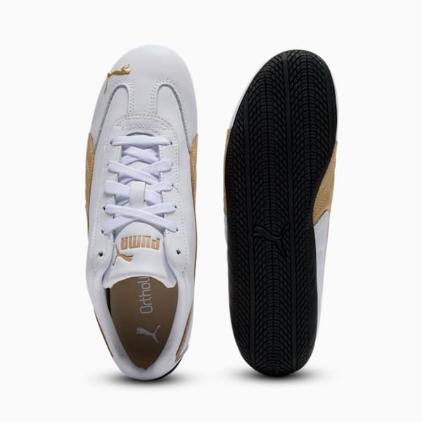 Tenis de cuero para mujer Speedcat, PUMA White-Toasted Almond, extralarge
