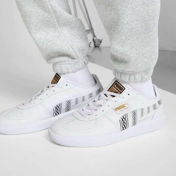 Tenis de cuero Palermo MH, PUMA White-PUMA Black-PUMA Gold, extralarge
