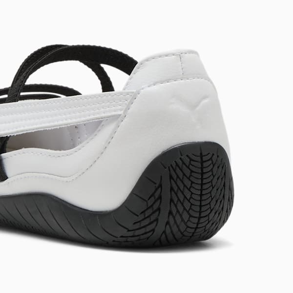 Speedcat Ballet Leather Women's Shoes, PUMA White-PUMA White-PUMA Black, extralarge