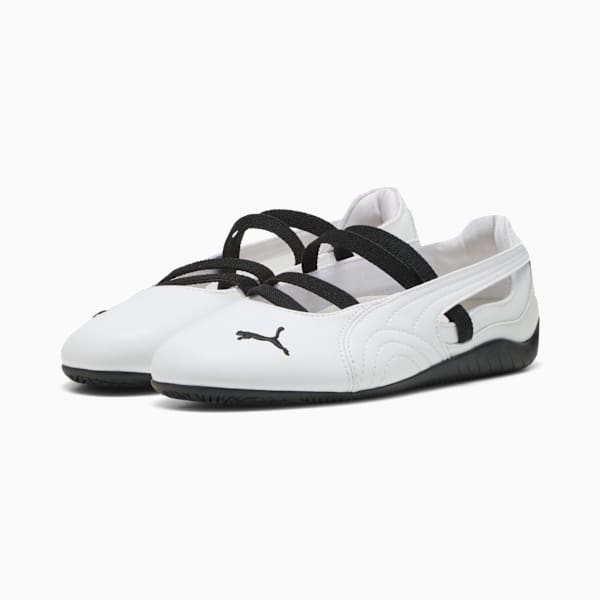 Balerinas Speedcat Cuero para mujer, PUMA White-PUMA White-PUMA Black, extralarge