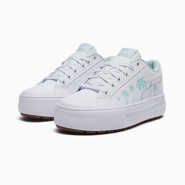 Kaia 2.0 Palm Resort Women's Sneakers, PUMA White-PUMA White-Safe Lake, extralarge