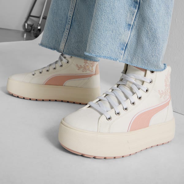 Tenis mid para mujer Kaia 2.0 Novelty Flower, Frosted Ivory-Rose Quartz, extralarge
