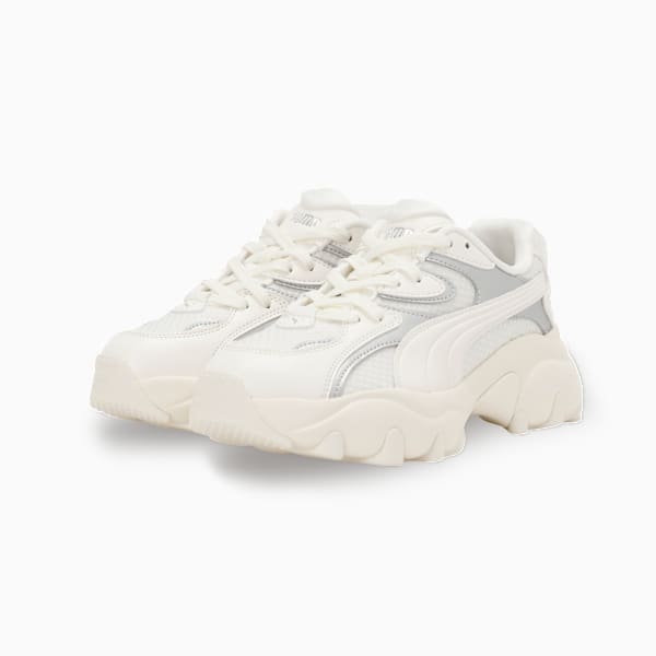 ウィメンズ パルサー ライト シャインメリー スニーカー, Warm White-PUMA Silver, extralarge-JPN